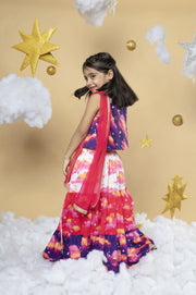 Sky Is The Limit - Layered Lehenga, Blouse and Dupatta Set