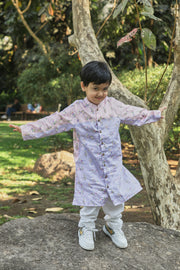 Pink and Lavender Printed Kurta and Pants