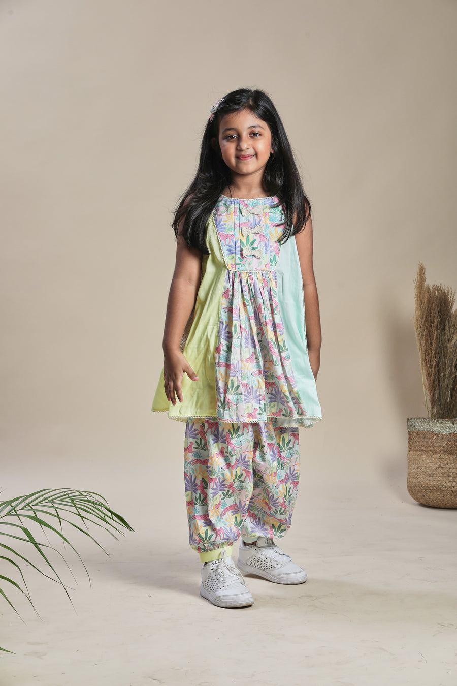 Tropical print Yoke Kurta and Salwar