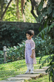 Pink and Lavender Printed Kurta and Pants