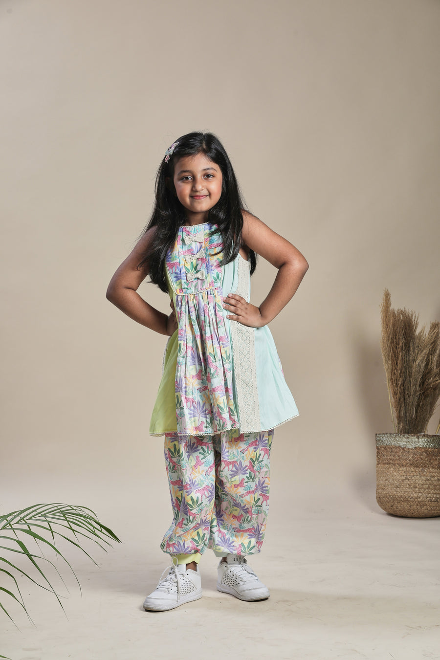 Tropical print Yoke Kurta and Salwar